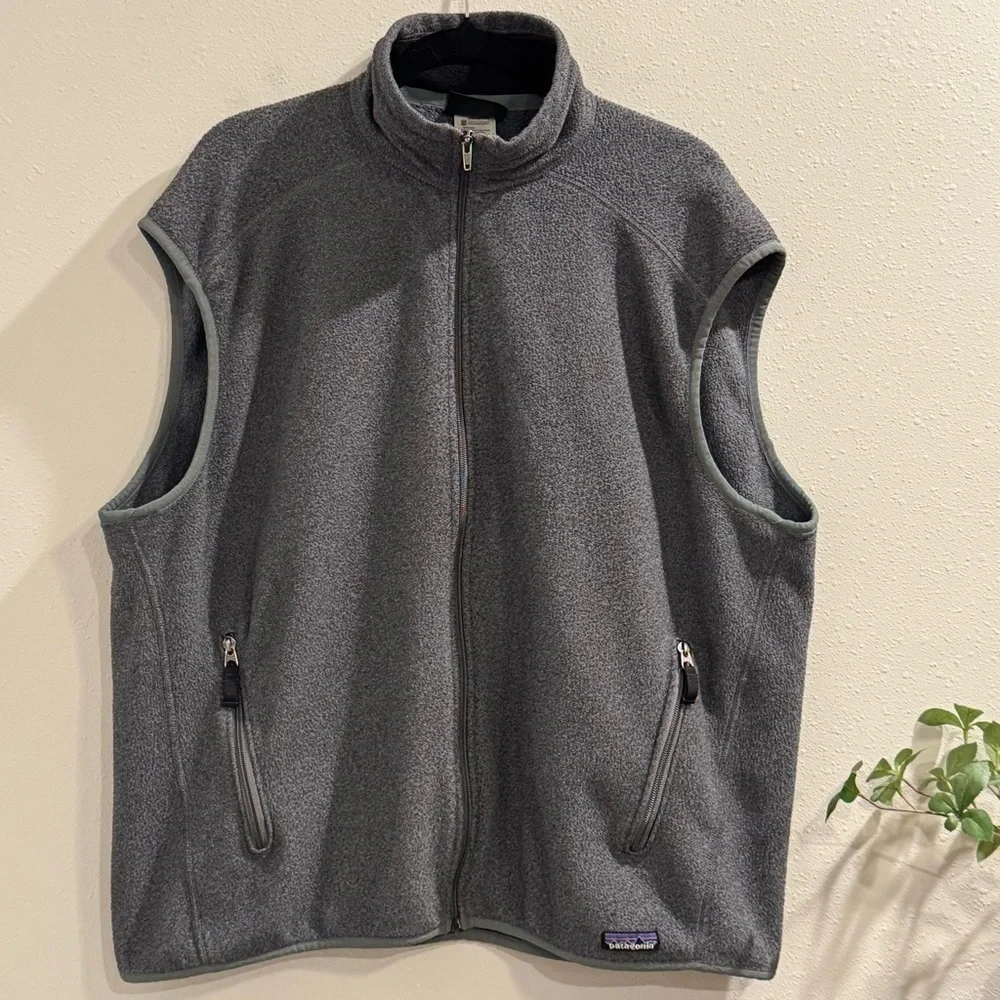 Patagonia Men’s XL Gray Synchilla Vest Full Zip Fleece Outdoor Gorpcore Classic